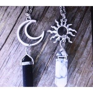 2 Healing Protecting Sun Moon Crystal Pendants Necklace Car Hanger Pendulum NWT